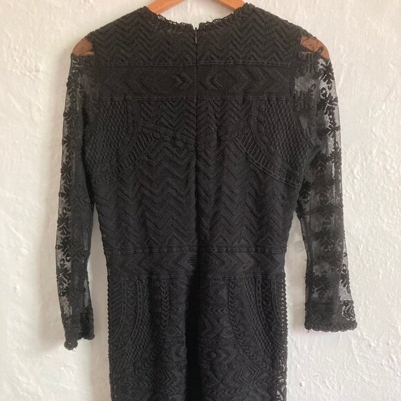 Isabel Marant for H&M Boho Dress in Black Lace Pattern sz 8 - Picture 2 of 6